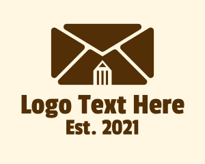 Postage Stamp - Pencil Mail Envelope logo design