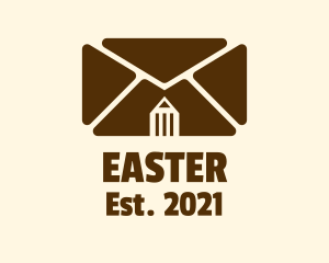 Brown - Pencil Mail Envelope logo design