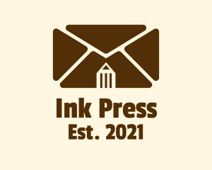 Press - Pencil Mail Envelope logo design