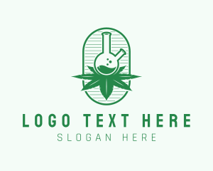 Herbal Medicine - Marijuana Lab Flask logo design