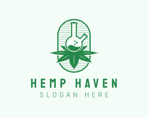 Marijuana Lab Flask logo design