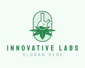 Marijuana Lab Flask logo design