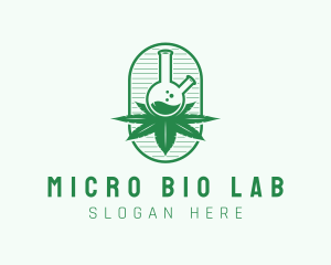 Marijuana Lab Flask logo design