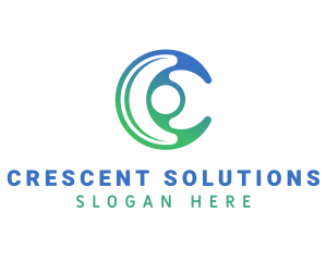 Gradient Crescent C logo design