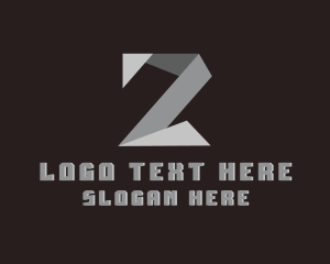 Metalwork - Origami Fold Structure Letter Z logo design