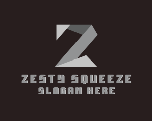 Origami Fold Structure Letter Z logo design