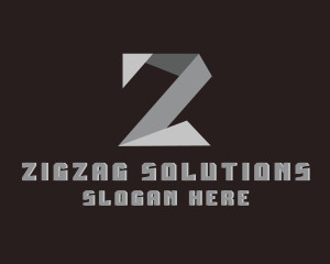 Origami Fold Structure Letter Z logo design