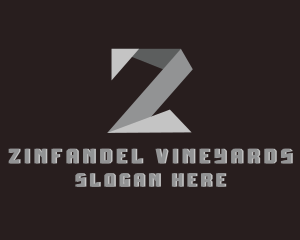 Origami Fold Structure Letter Z logo design