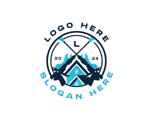 Pressure Washer Cleaning Housekeeping logo design