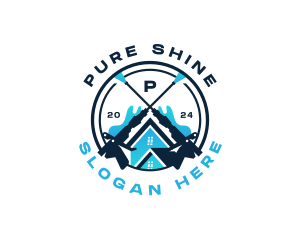 Clean - Pressure Washer Cleaning Housekeeping logo design