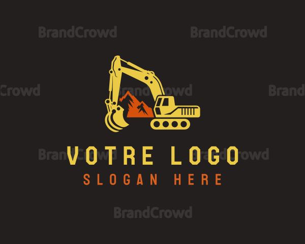 Mountain Excavator Machinery Logo