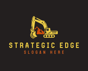 Digger - Mountain Excavator Machinery logo design