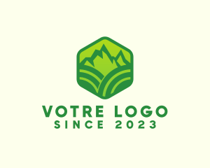 Environment Friendly - Hexagon Mountain Farm logo design