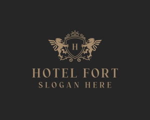 Royalty Hotel Crest logo design