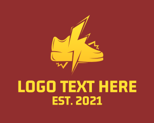 Running Shoes - Lightning Bolt Sneakers logo design