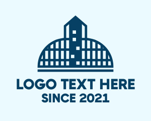 Land Developer - Tower Building Warehouse logo design