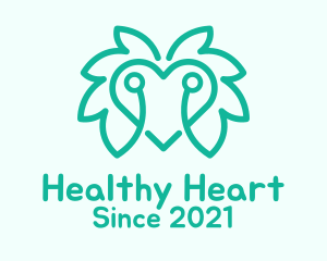 Green Organic Heart logo design