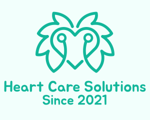 Green Organic Heart logo design