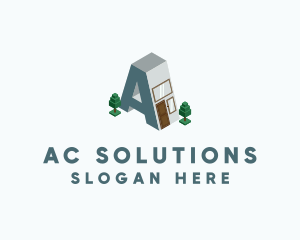 Modern Building Letter A logo design