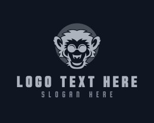 Video Game - Monkey Cool Sunglasses logo design