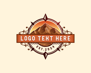 Geography - Compass Mountain Peak logo design