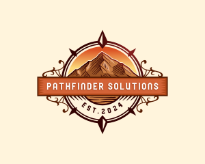 Compass Mountain Peak logo design