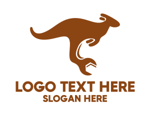 Hardware Store - Mechanical Fix Kangaroo logo design