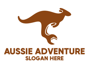 Aussie - Mechanical Fix Kangaroo logo design