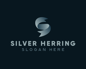 Silver Ribbon Letter S logo design