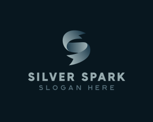 Silver Ribbon Letter S logo design