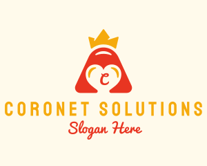 Coronet - Heart Bell Crown Royal logo design