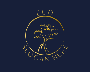 Gold Tree Leaves Logo