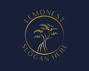 Gold Tree Leaves Logo
