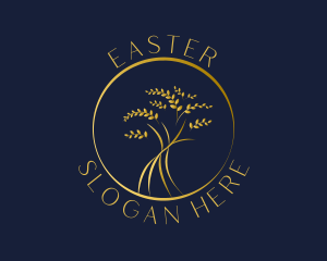 Healing - Gold Tree Leaves logo design