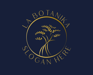 Farming - Gold Tree Leaves logo design