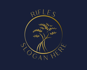 Nature Conservation - Gold Tree Leaves logo design