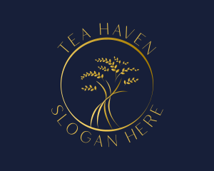 Gold Tree Leaves logo design