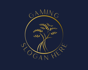 Spiritual - Gold Tree Leaves logo design