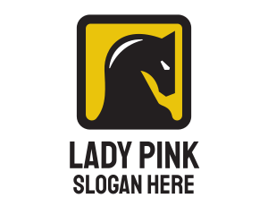 Yellow Square Horse  Logo