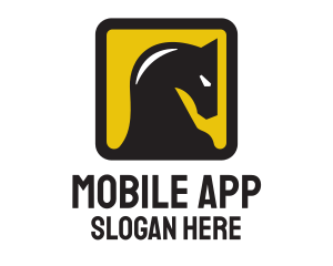 Yellow Square Horse  Logo