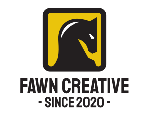 Yellow Square Horse  logo design