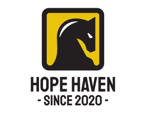 Knight - Yellow Square Horse logo design