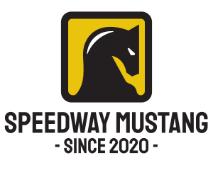 Mustang - Yellow Square Horse logo design