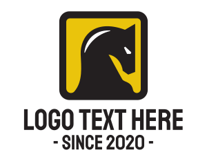 Horse Racing - Yellow Square Horse logo design
