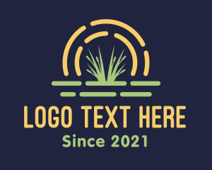 Lawn Care - Wild Grass Sunset logo design