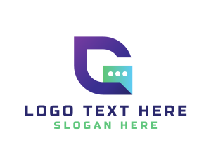 Team Speak - Messaging Chat Letter G logo design