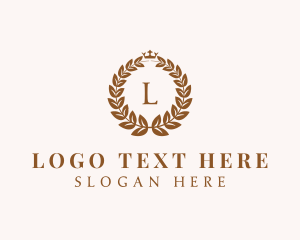Lux - Royal Crest Wreath logo design