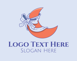 Moon - Crescent Moon Ribbon logo design