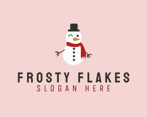 Christmas Cute Snowman logo design