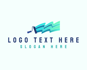 Contractor - Paint Roller Renovation Mural logo design